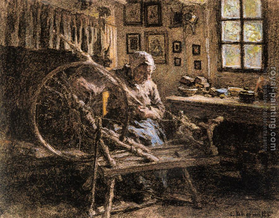 Leon Augustin Lhermitte : The Spinning Wheel